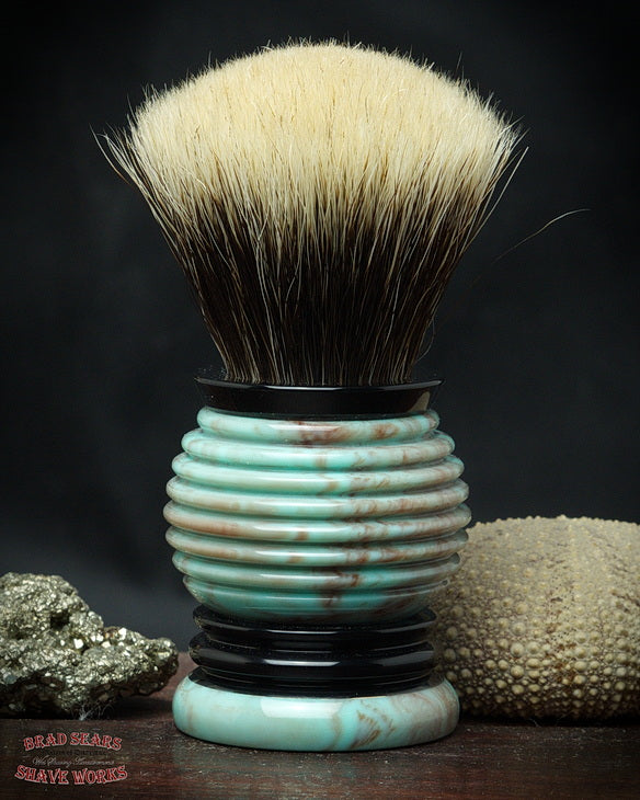 Beehive/26mm Turquoise Stone & Ebony.  Finest Badger.